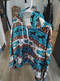 Native horses and dreamcatcher hoodie