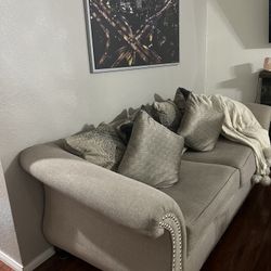 Modern Beige Couches w/ Pillows