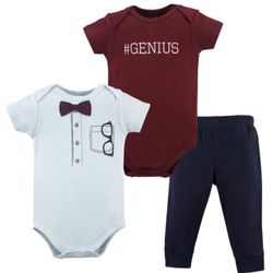 Little Treasure Baby Boy Cotton Bodysuit and Pant Set, Glasses, 6-9 Months