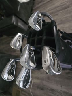 Golf clubs and bag