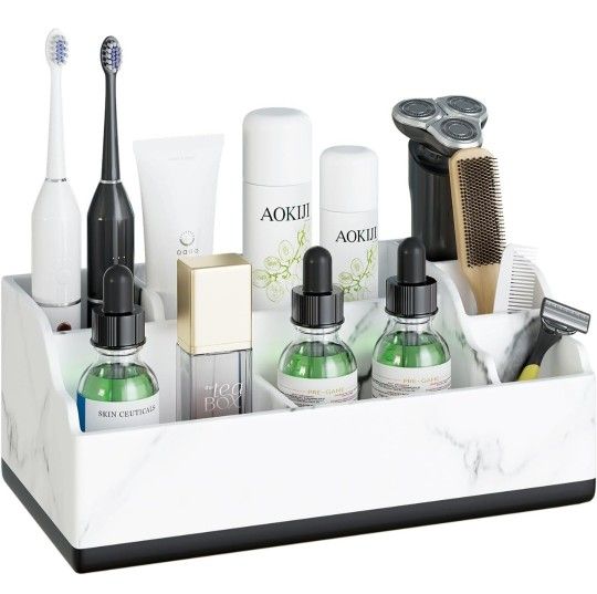 Brand New! Toothbrush Holder Bathroom Organizer Countertop, New 7 Slots Electric Tooth Brush Toothpaste Holder Bathroom Counter Stand Sink Organizer C