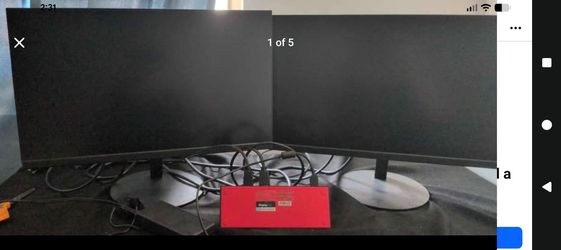 (2) Planar PLN2400 24" Widescreen LED Monitor VGA HDMI 1080p and a Lenovo ThinkPad Hybrid USB-C with USB