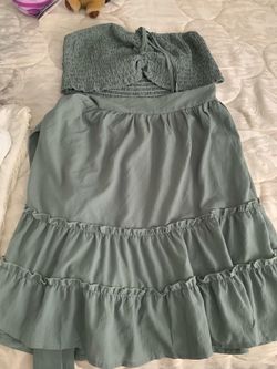 Green summer dress Large