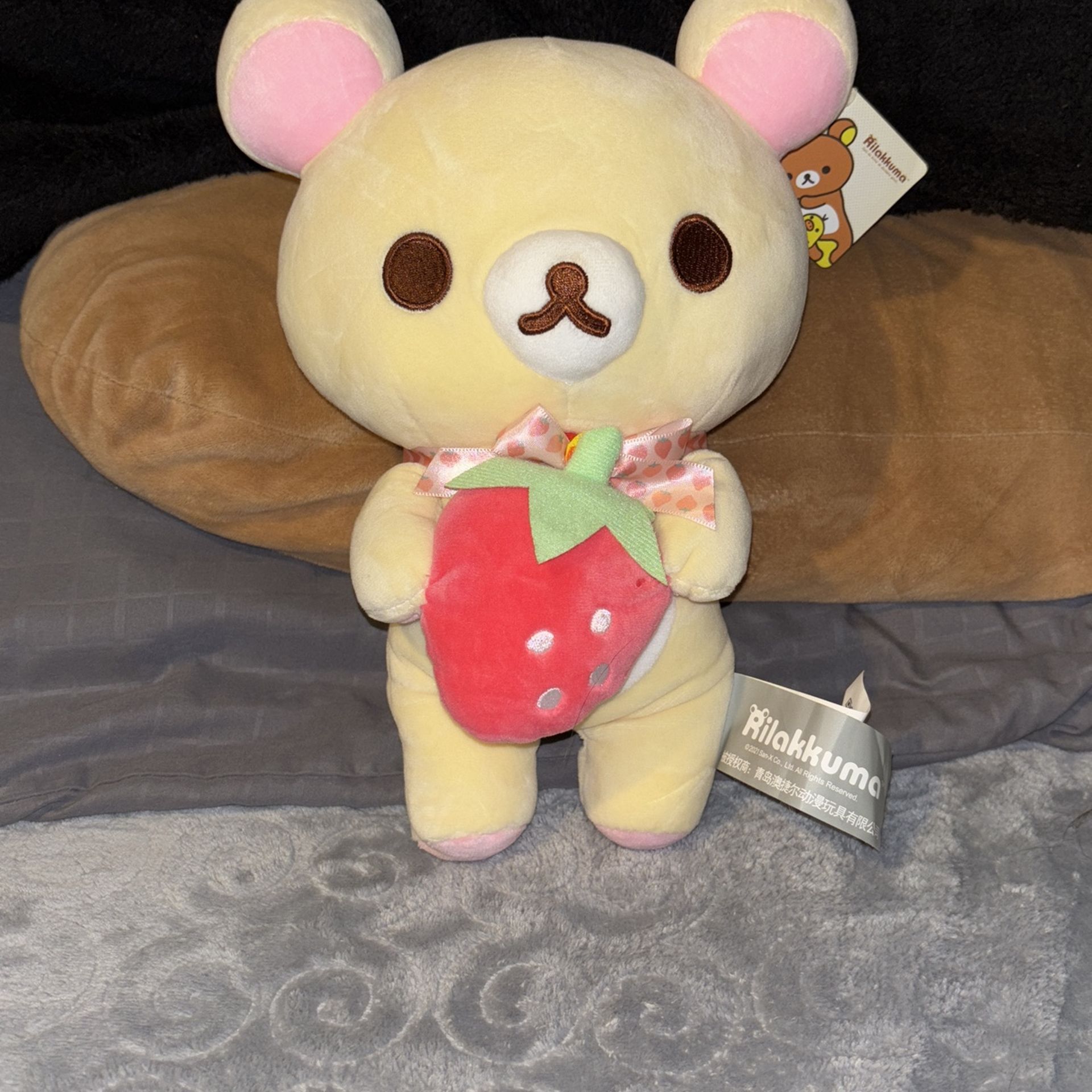Rilakkuma Bear Holding Strawberry