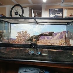 50 Gallon Glass Double Door Terrerium W/ Screened Top For Sale. 