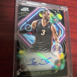 🔥Dwayne Wade /10 Auto Variation -2024 Topps Cosmic Chrome Black Eclipse Refract