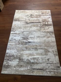 Abstract Area Rug Ivory Brown Gray