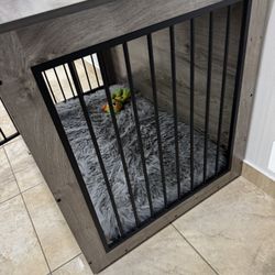 modern gray dog crate