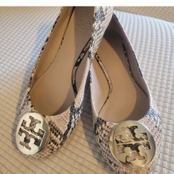 Tory Burch Reva Snake Print Ballet Flats