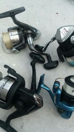 One is a Shimano 2500 FX and a daiwa and two new Shakespeare