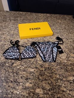 Blue Fendi 2 Piece Swim Suit, Size Medium 
