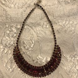 Vintage Red & Gold Choker Necklace 
