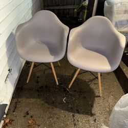Pair Of Gray Dinning Chairs 