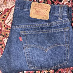 Levi's Men's 501 Original Fit Button Fly Jeans - Size 38x36 - Dark Wash