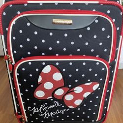 American Tourister Disney Softside Luggage with Spinner Wheels, Minnie Mouse Red Bow Carry on Size