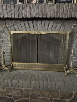 Vintage fireplace screen set