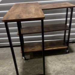 NIB Mobile Laptop/ Side Table With 6 Swivel Wheels