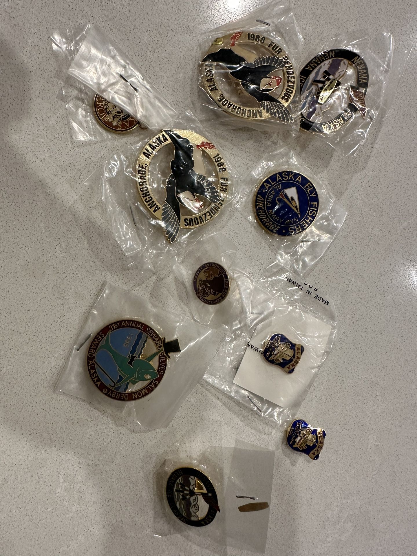 10 Metal Alaska Pins Variety Stocking Stuffer?