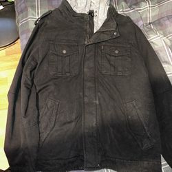Levis Black Jacket With Hoodie Brand New XL