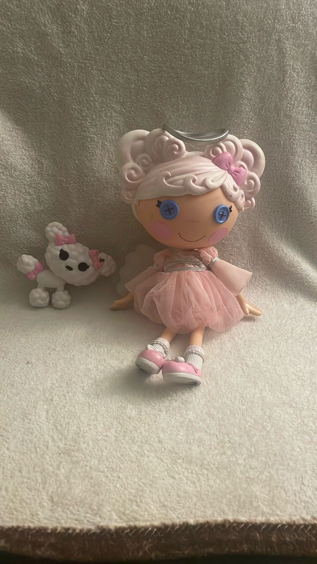 Lalaloopsy - Cloud E. Sky & Pet Poodle, 13" Angel Doll with White Hair, Halo, Wings,