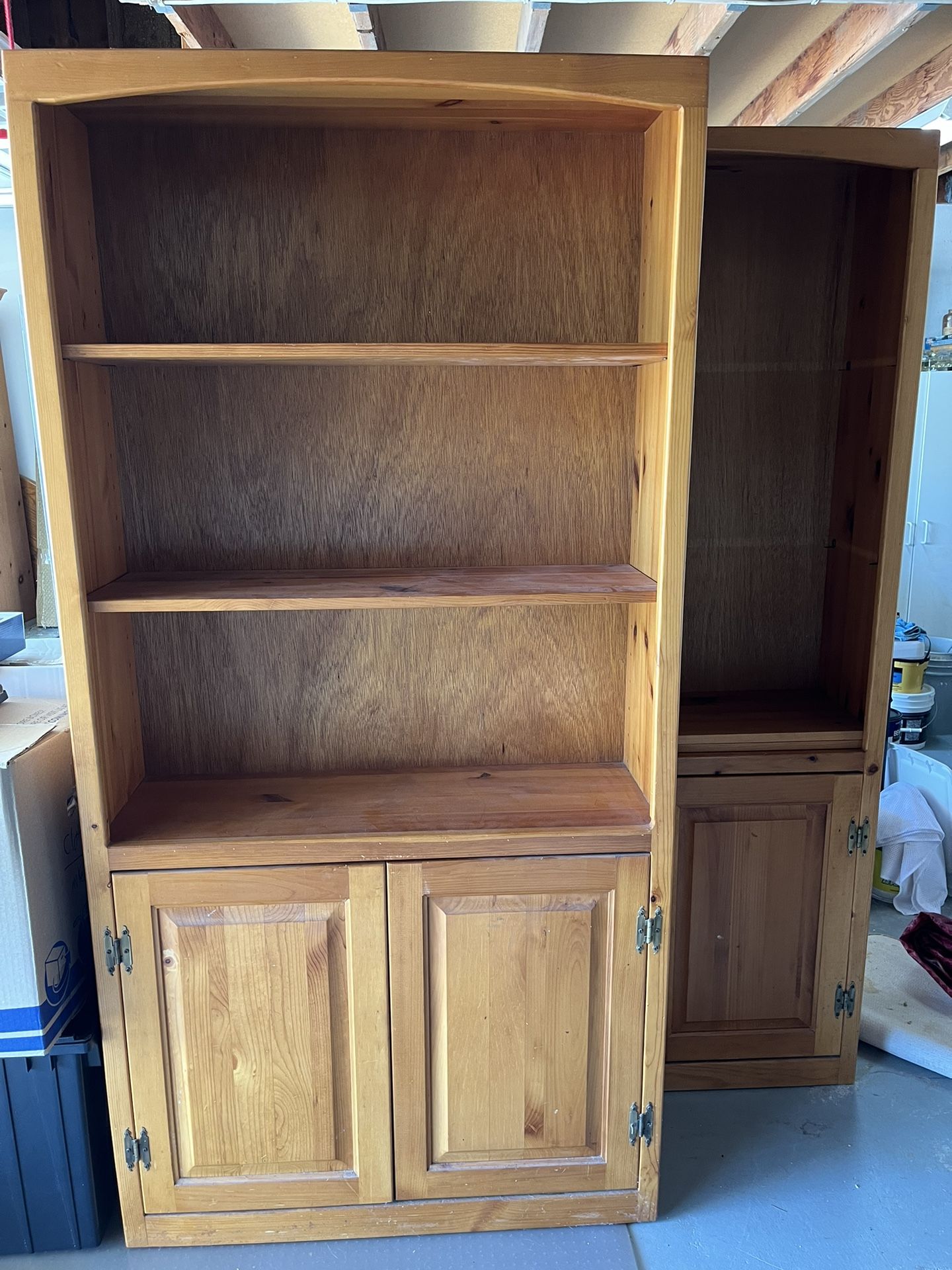  Solid Pine Shelves with Lower Cabinet / 2 Available 