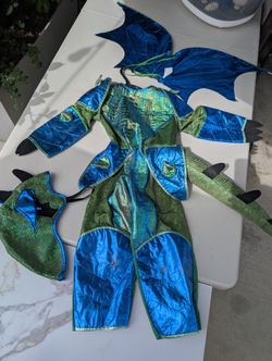  Blue Green Dragon Costume Size 4-5