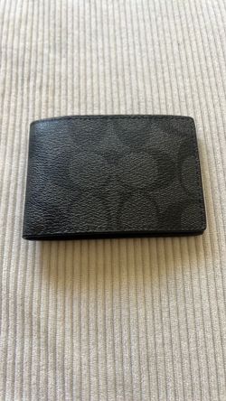 Black leather coach card wallet