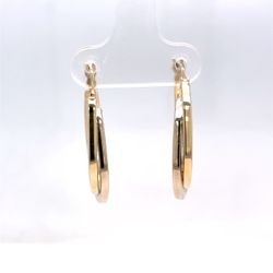 14Kt Two Tone Gold Long Double Hoop Earrings 2.55g 21977341