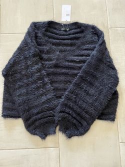 Black women's fuzzy sweater by Cotton Candy LA V-neck  new with tags size S/M