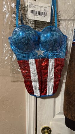 Sexy Halloween Costume, Captain America Size, Medium To Large
