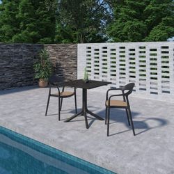 Brand New Square Black Bistro Set | Table + 2 Chairs | Outdoor & Patio Furniture | 1 Year Warranty | Delivery Available