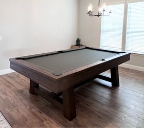 Brunswick Botanic 8’ Slate Pool Table – Like New – Charcoal Felt Bumpers