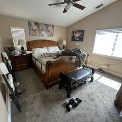 Solid Wood Cal King Bedroom Set 