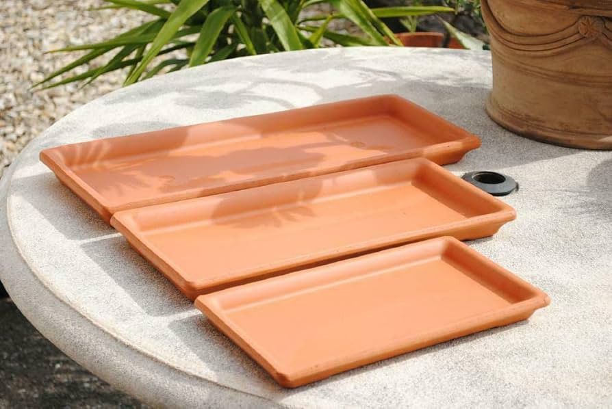 Terra Cotta Rectangular Plant Pot Sauser Box/ House Plant/ Indoor Plant Flower Patio Garden