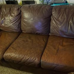1 Leather Couch 1 Leather Lounge Set