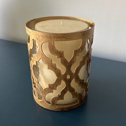 Gold Candle Holder with candle
