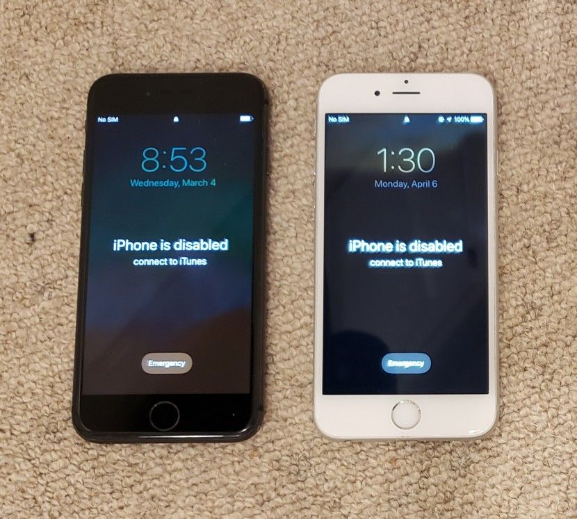 2 iPhones For Parts Disabled iPhone 6s 128gb Phone 8 64gb SIM Unlocked Original Verizon