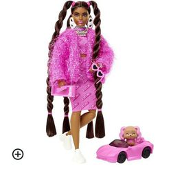 BARBIE EXTRA DOLL+ PET + 15 PIECES  ACCESORIES