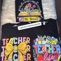Personalized Teacher Shirts 👩🏻🏫💖 I have more designs available if you want to get yours.