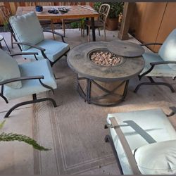 Fire pit and patio set