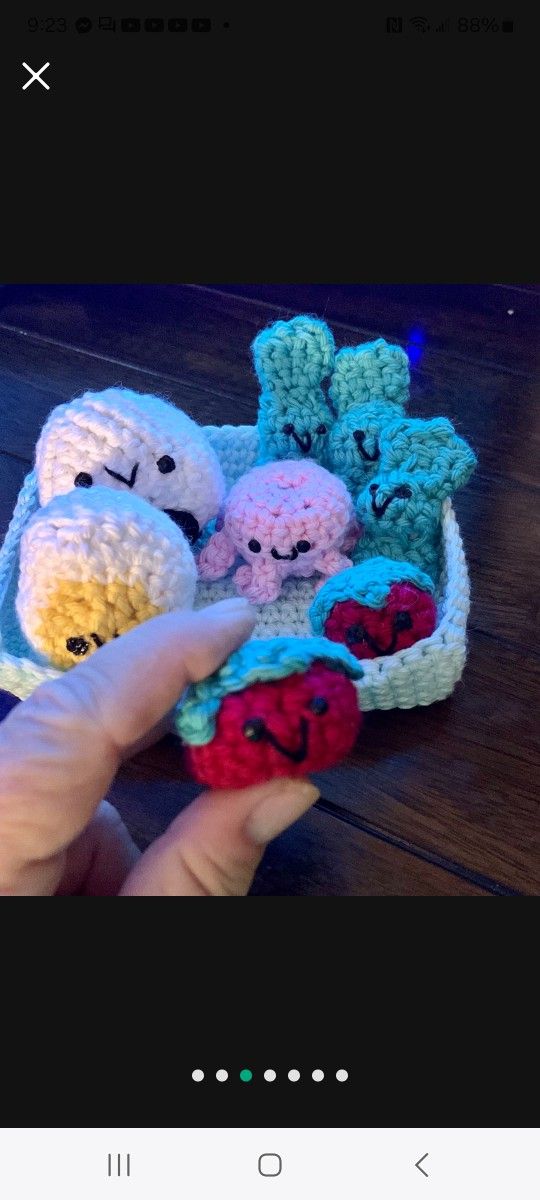 Amigurumi Bento Box Crochet stuffed play food toy