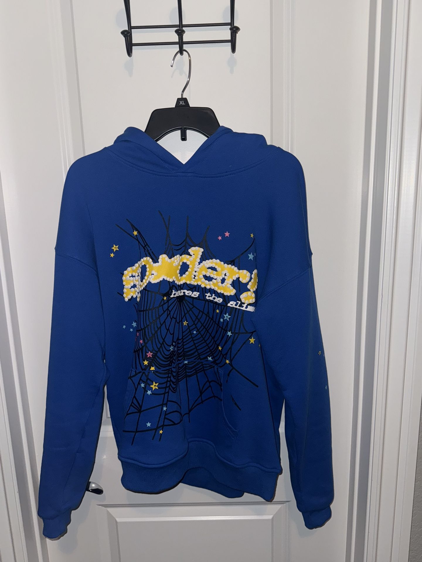 Sp5der Hoodie Blue Size Medium