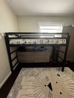 Room & Board Natural Steel Loft Bed (Twin)