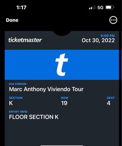 1. MARC ANTHONY  TICKET