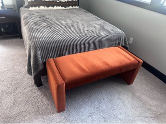 Orange Suede Bench