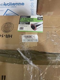 Everbilt 14 in. x 25 ft. R8 Insulated Flexible Duct Silver Jacket (Brand New)