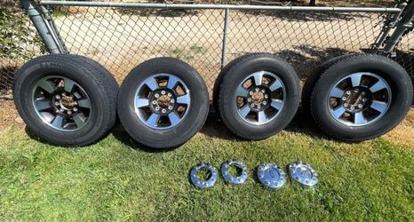 18” Wheels & Tires – LT275/70R18 – Set of 4 – 6 Lug – With Center Caps