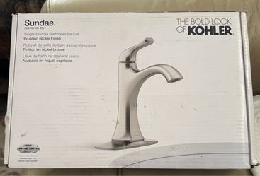 KOHLER Sundae Single Handle Single Hole Bathroom Faucet in Vibrant Brushed Nickel
