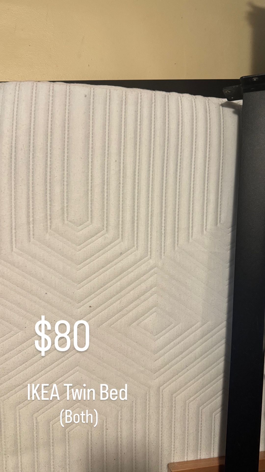 IKEA Twin Bed Frame & Mat. Memory Foam