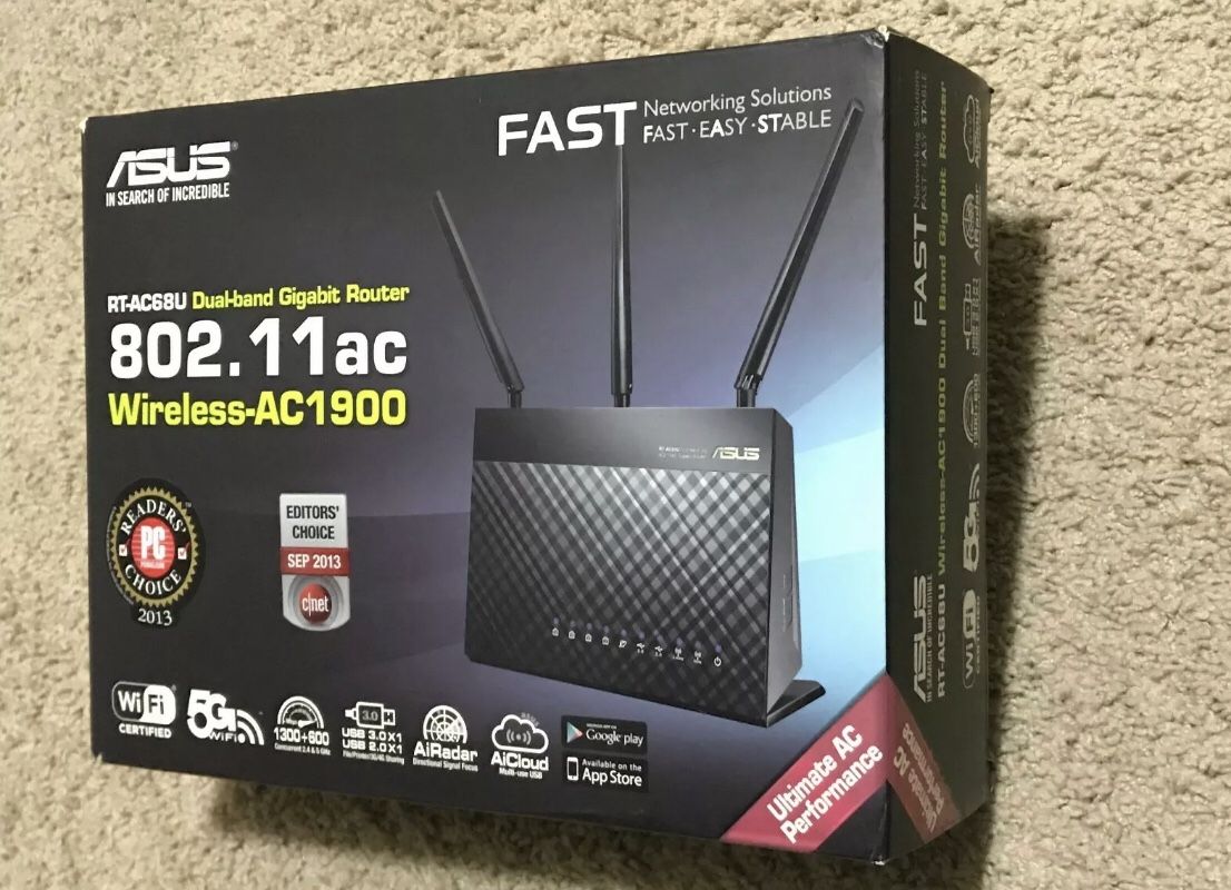 Asus RTAC68P Dual Band 4 Port Wireless AC1900 802.11 Gigabit Router